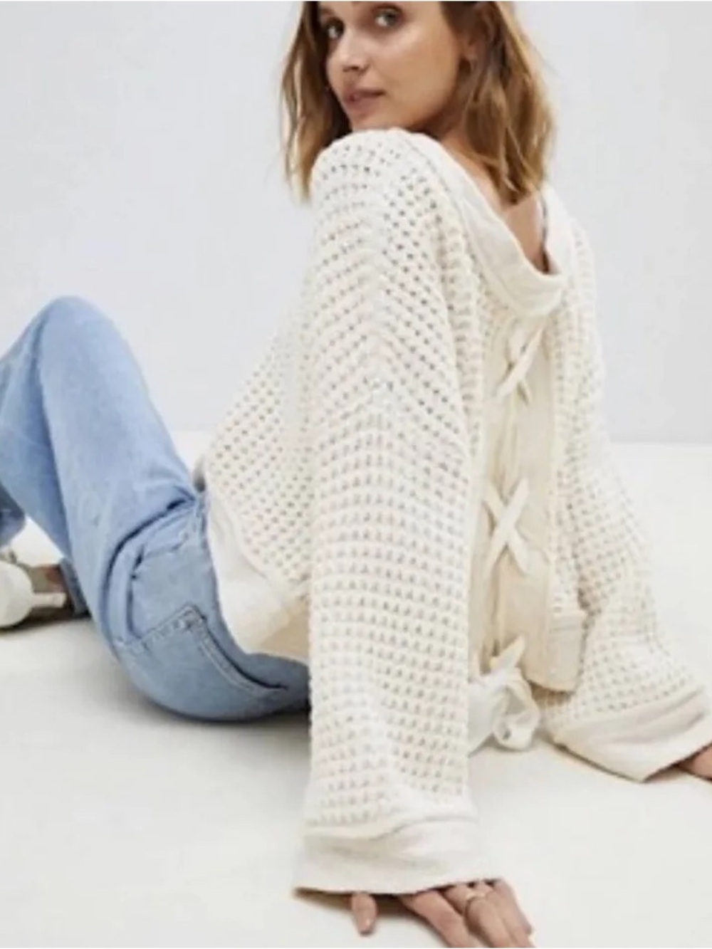 Free People Maybe Baby Pullover Sweater Size Small S Ivory